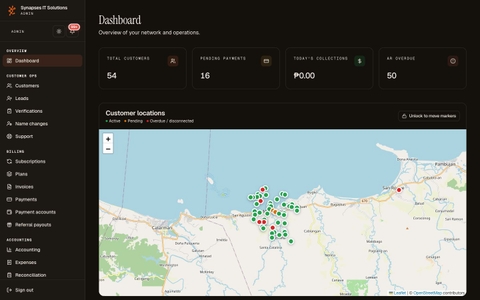 Screenshot of ISP Portal